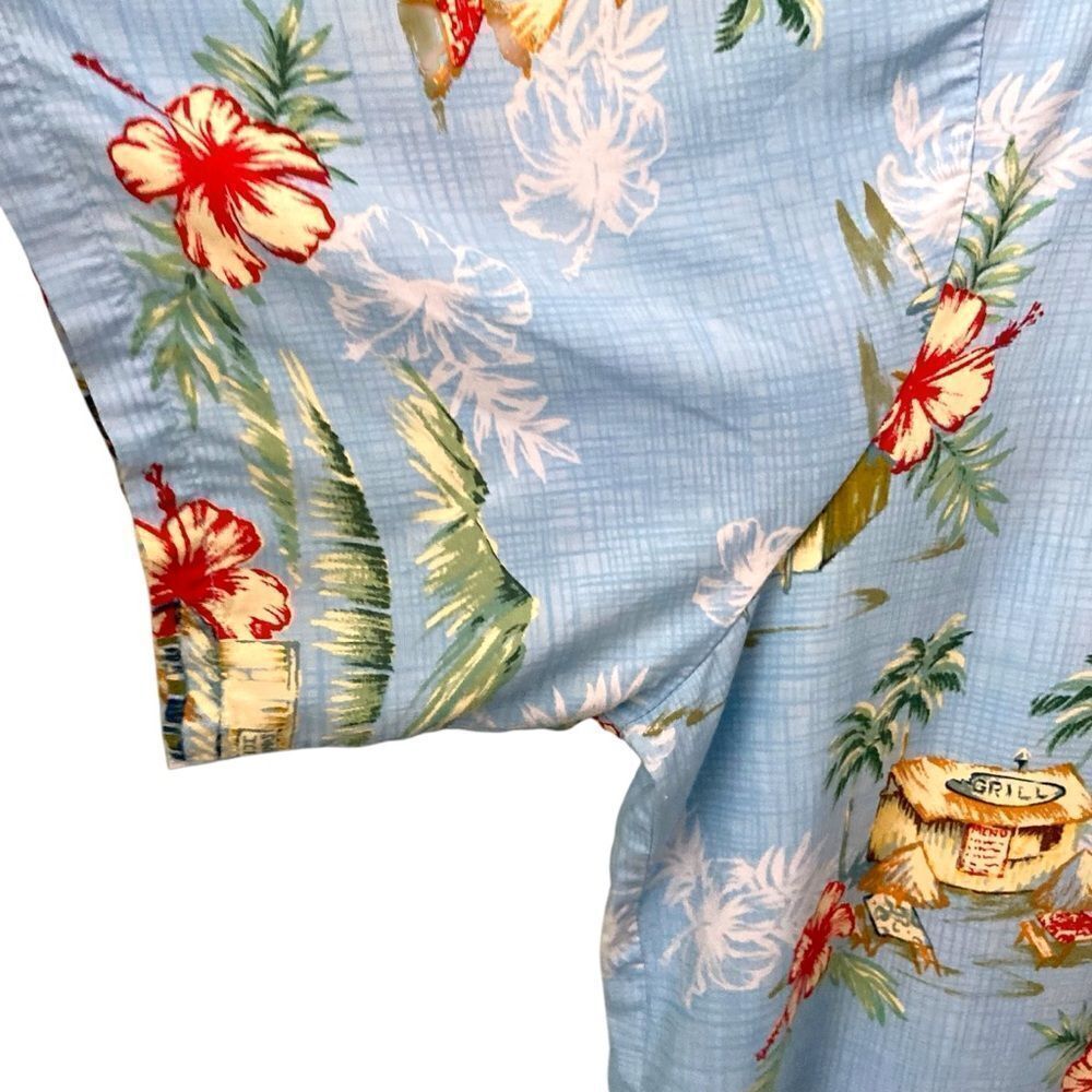 Vintage Hilo Hattie The Hawaiian Original Light Blue Tropical Print Shirt in 3XL - Picture 4 of 7